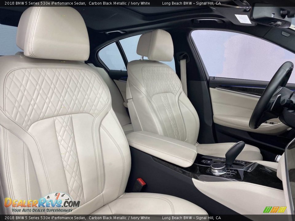 2018 BMW 5 Series 530e iPerfomance Sedan Carbon Black Metallic / Ivory White Photo #34