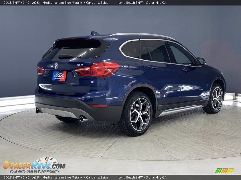 2018 BMW X1 xDrive28i Mediterranean Blue Metallic / Canberra Beige Photo #5