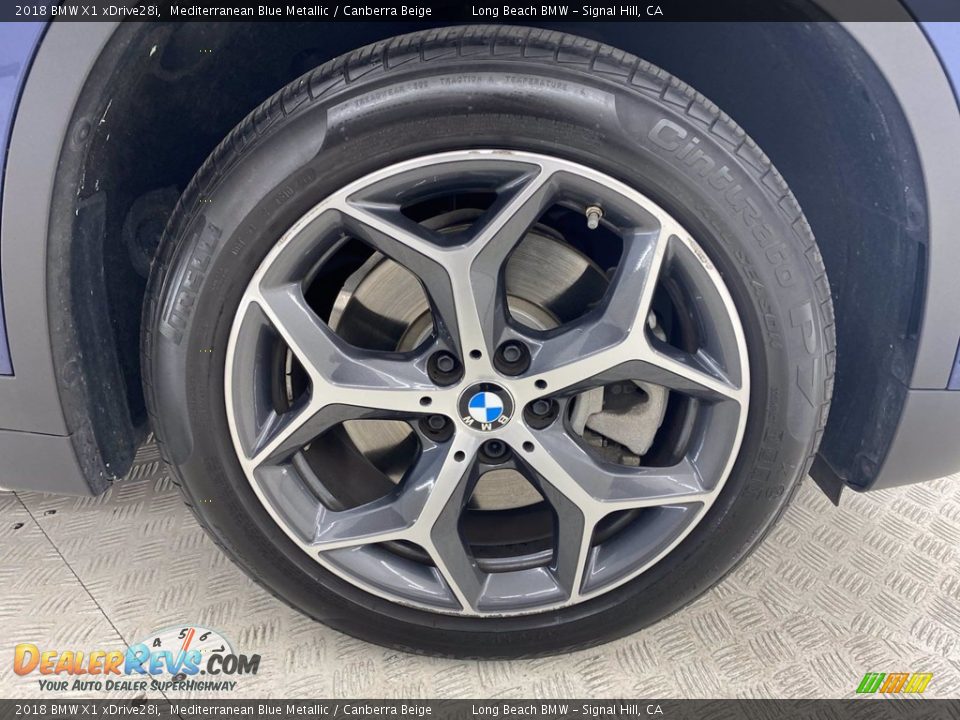2018 BMW X1 xDrive28i Mediterranean Blue Metallic / Canberra Beige Photo #6