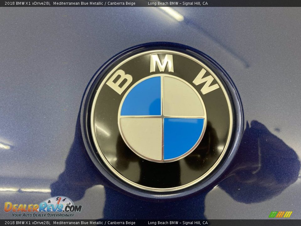 2018 BMW X1 xDrive28i Mediterranean Blue Metallic / Canberra Beige Photo #8