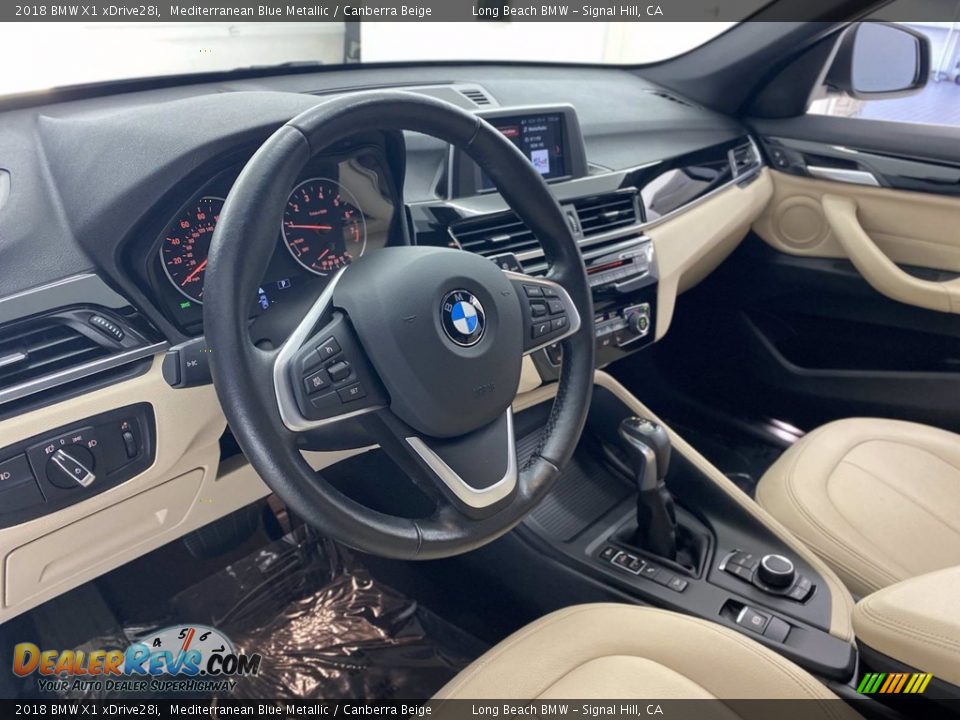 2018 BMW X1 xDrive28i Mediterranean Blue Metallic / Canberra Beige Photo #16