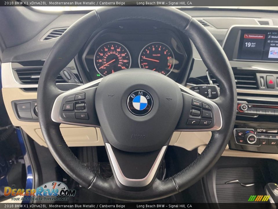 2018 BMW X1 xDrive28i Mediterranean Blue Metallic / Canberra Beige Photo #18