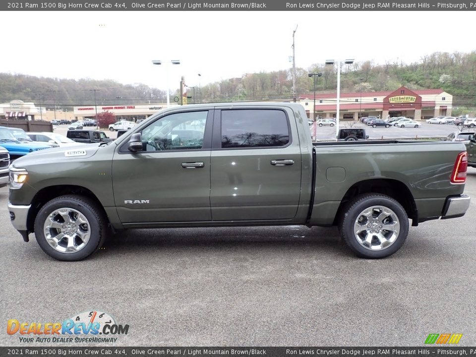 2021 Ram 1500 Big Horn Crew Cab 4x4 Olive Green Pearl / Light Mountain Brown/Black Photo #2