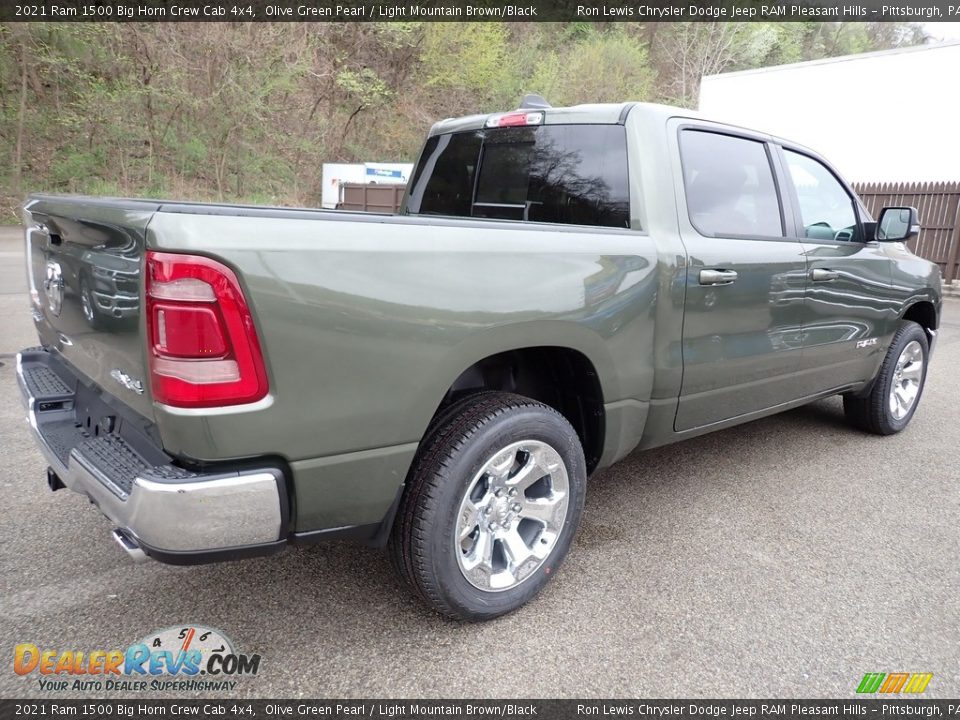 2021 Ram 1500 Big Horn Crew Cab 4x4 Olive Green Pearl / Light Mountain Brown/Black Photo #5