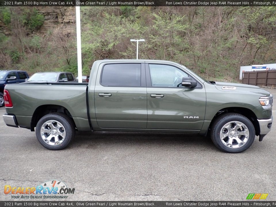 2021 Ram 1500 Big Horn Crew Cab 4x4 Olive Green Pearl / Light Mountain Brown/Black Photo #6