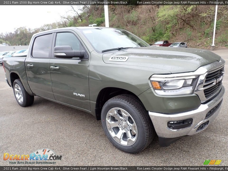 2021 Ram 1500 Big Horn Crew Cab 4x4 Olive Green Pearl / Light Mountain Brown/Black Photo #7