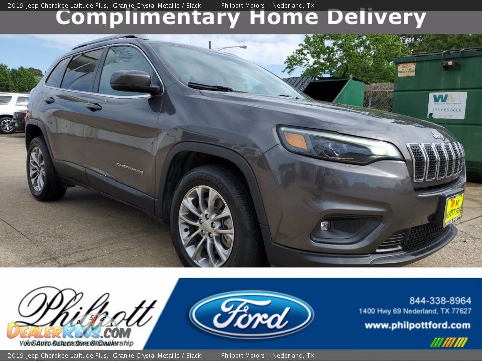2019 Jeep Cherokee Latitude Plus Granite Crystal Metallic / Black Photo #1
