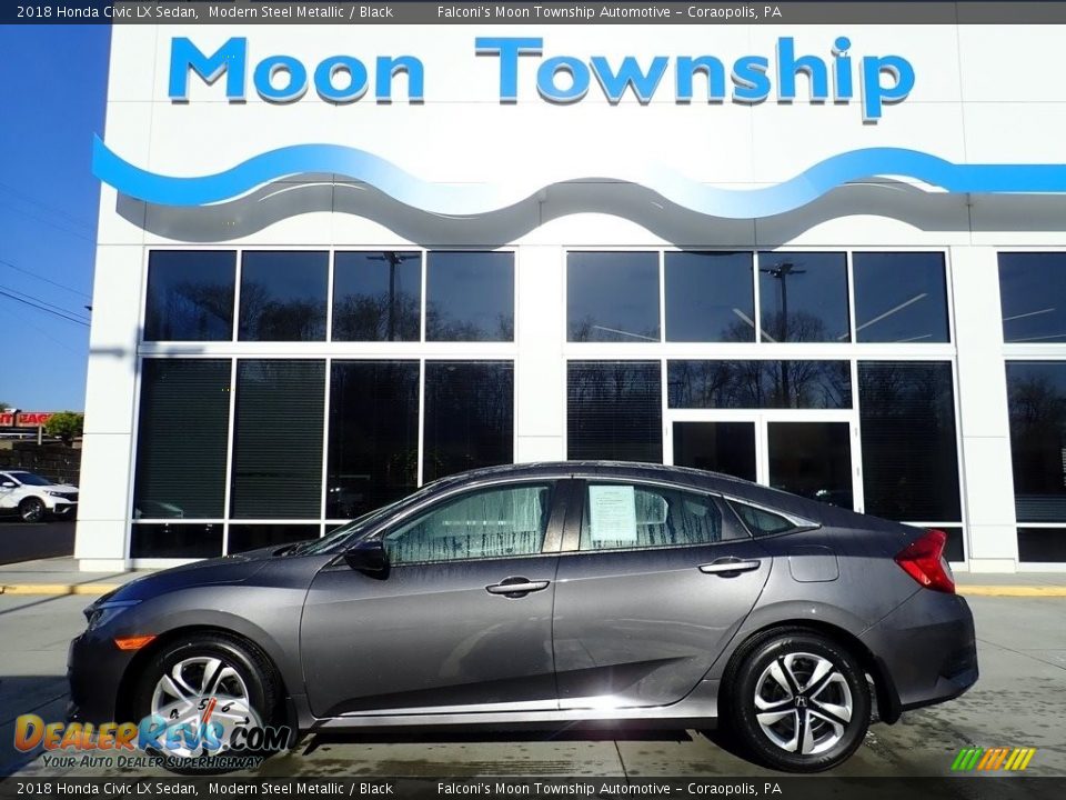 2018 Honda Civic LX Sedan Modern Steel Metallic / Black Photo #1