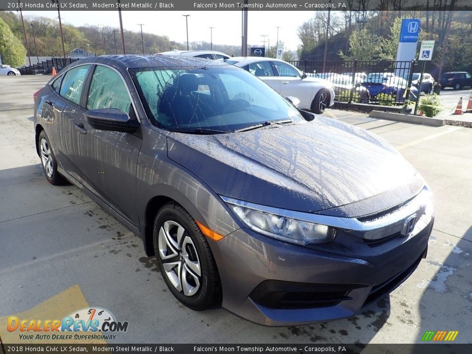 2018 Honda Civic LX Sedan Modern Steel Metallic / Black Photo #5