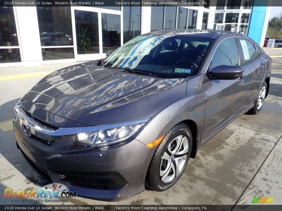 2018 Honda Civic LX Sedan Modern Steel Metallic / Black Photo #7