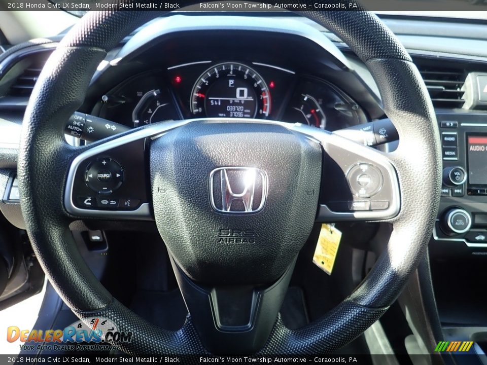 2018 Honda Civic LX Sedan Modern Steel Metallic / Black Photo #21