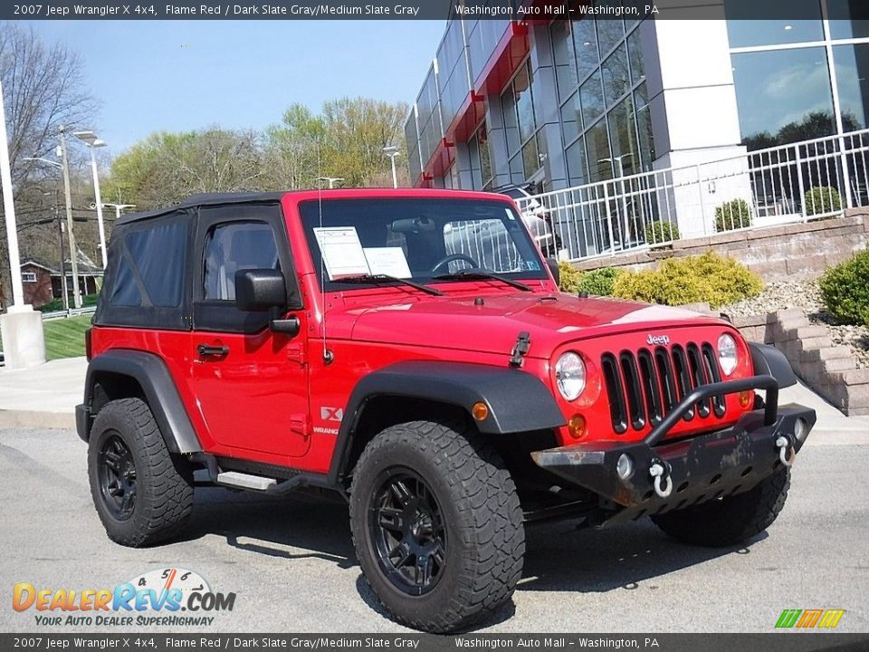 2007 Jeep Wrangler X 4x4 Flame Red / Dark Slate Gray/Medium Slate Gray Photo #1