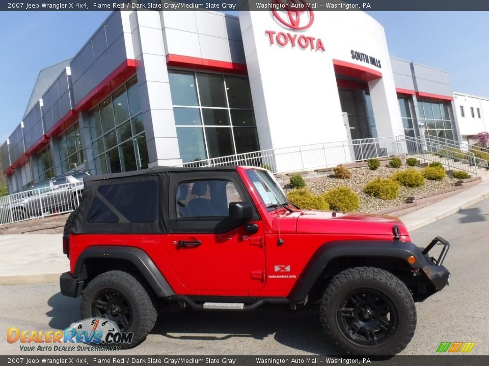 2007 Jeep Wrangler X 4x4 Flame Red / Dark Slate Gray/Medium Slate Gray Photo #2