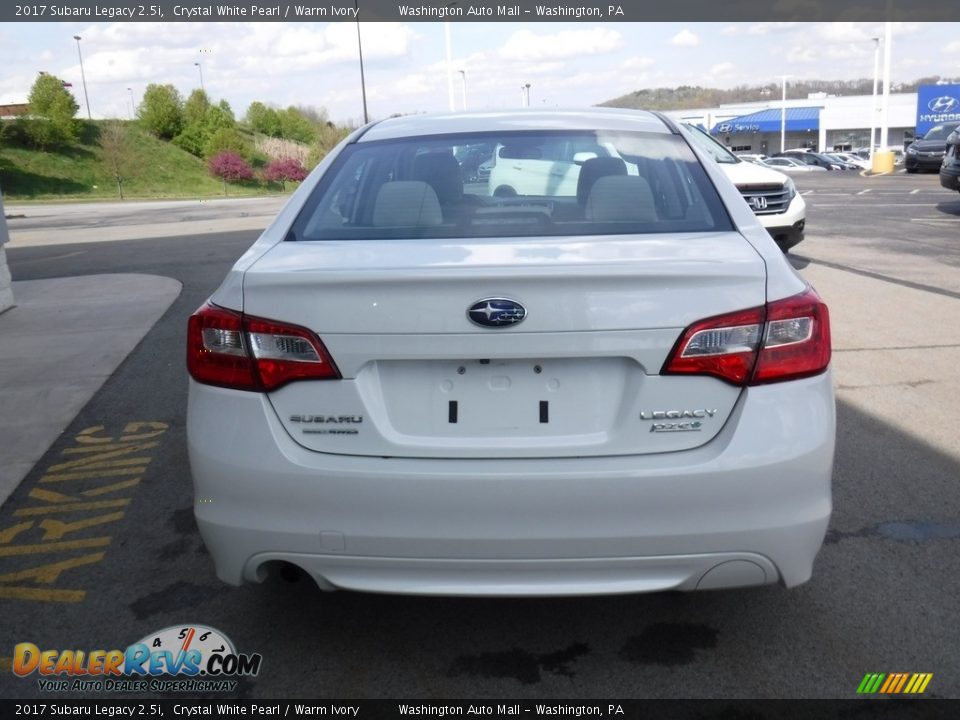 2017 Subaru Legacy 2.5i Crystal White Pearl / Warm Ivory Photo #6