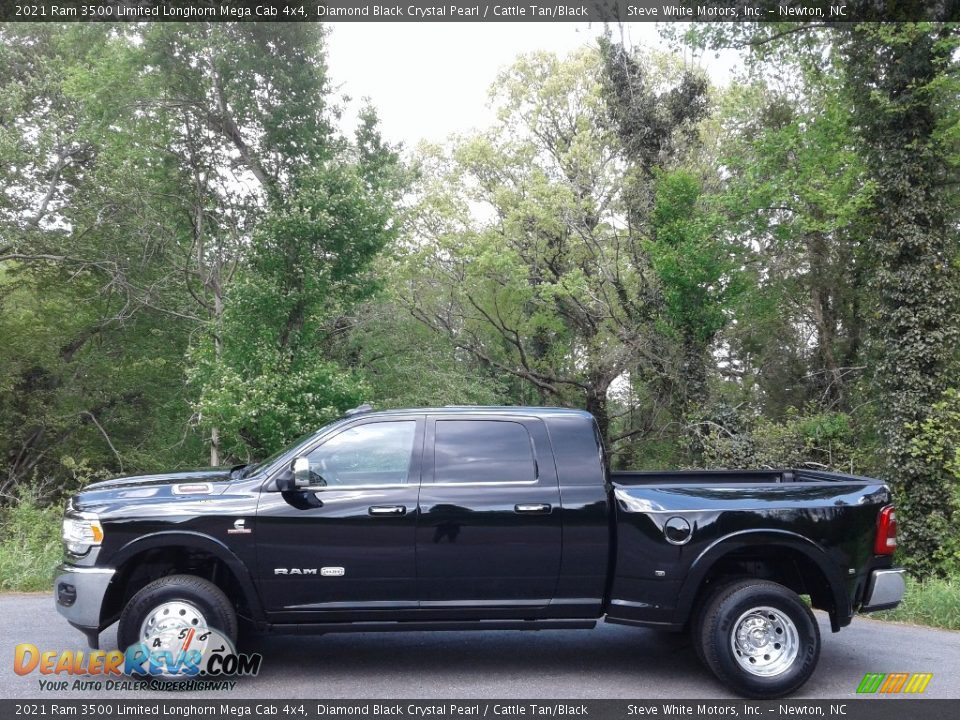 Diamond Black Crystal Pearl 2021 Ram 3500 Limited Longhorn Mega Cab 4x4 Photo #2