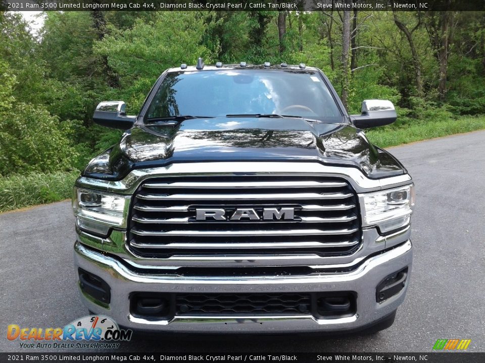 2021 Ram 3500 Limited Longhorn Mega Cab 4x4 Diamond Black Crystal Pearl / Cattle Tan/Black Photo #4