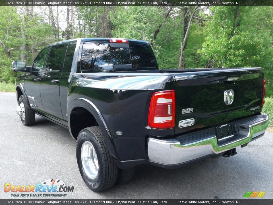 2021 Ram 3500 Limited Longhorn Mega Cab 4x4 Diamond Black Crystal Pearl / Cattle Tan/Black Photo #8