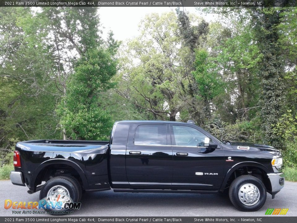 Diamond Black Crystal Pearl 2021 Ram 3500 Limited Longhorn Mega Cab 4x4 Photo #10