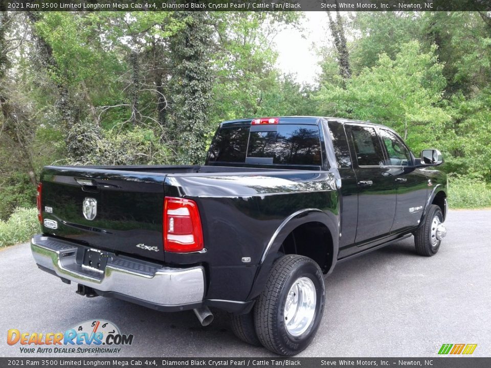 2021 Ram 3500 Limited Longhorn Mega Cab 4x4 Diamond Black Crystal Pearl / Cattle Tan/Black Photo #11