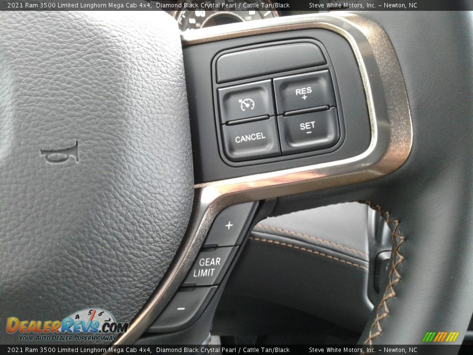 2021 Ram 3500 Limited Longhorn Mega Cab 4x4 Diamond Black Crystal Pearl / Cattle Tan/Black Photo #25