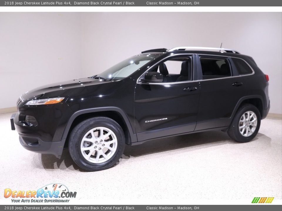 2018 Jeep Cherokee Latitude Plus 4x4 Diamond Black Crystal Pearl / Black Photo #3