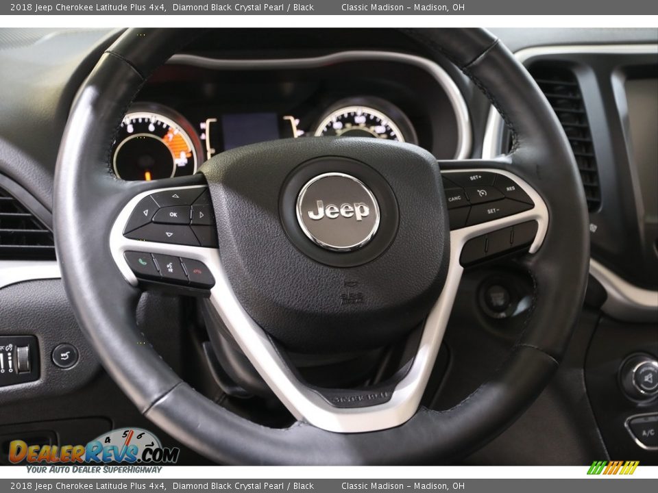 2018 Jeep Cherokee Latitude Plus 4x4 Diamond Black Crystal Pearl / Black Photo #7