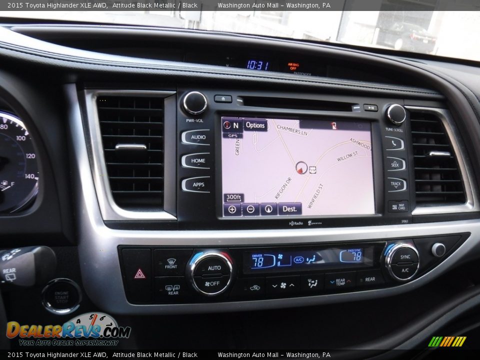 2015 Toyota Highlander XLE AWD Attitude Black Metallic / Black Photo #3