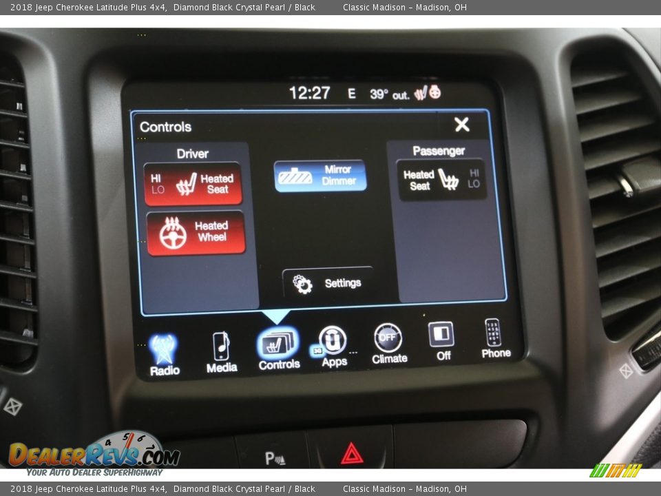 2018 Jeep Cherokee Latitude Plus 4x4 Diamond Black Crystal Pearl / Black Photo #10