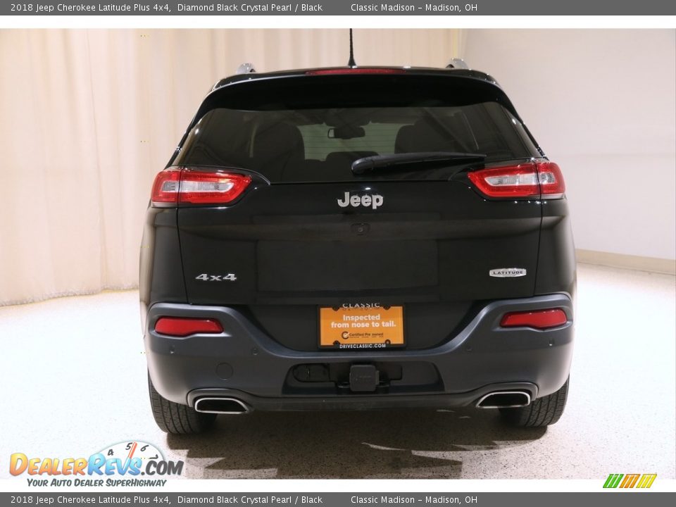2018 Jeep Cherokee Latitude Plus 4x4 Diamond Black Crystal Pearl / Black Photo #19