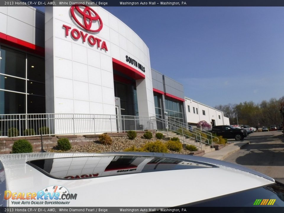 2013 Honda CR-V EX-L AWD White Diamond Pearl / Beige Photo #10