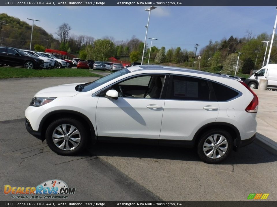 2013 Honda CR-V EX-L AWD White Diamond Pearl / Beige Photo #13