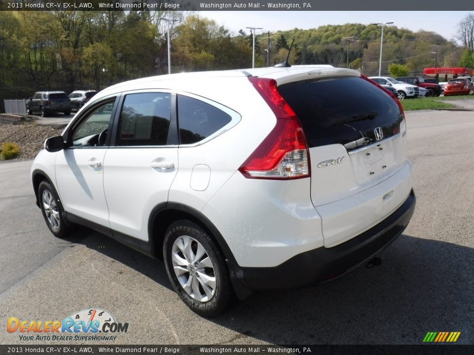 2013 Honda CR-V EX-L AWD White Diamond Pearl / Beige Photo #14