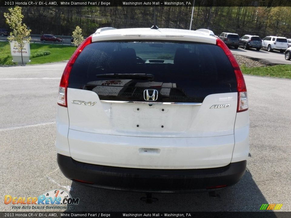 2013 Honda CR-V EX-L AWD White Diamond Pearl / Beige Photo #15