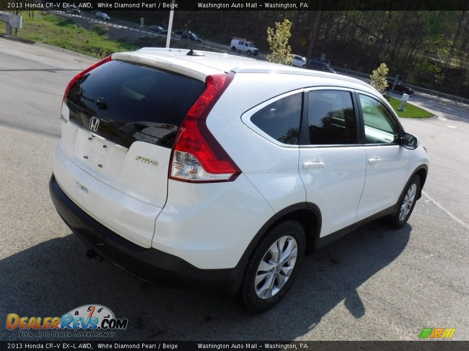 2013 Honda CR-V EX-L AWD White Diamond Pearl / Beige Photo #16