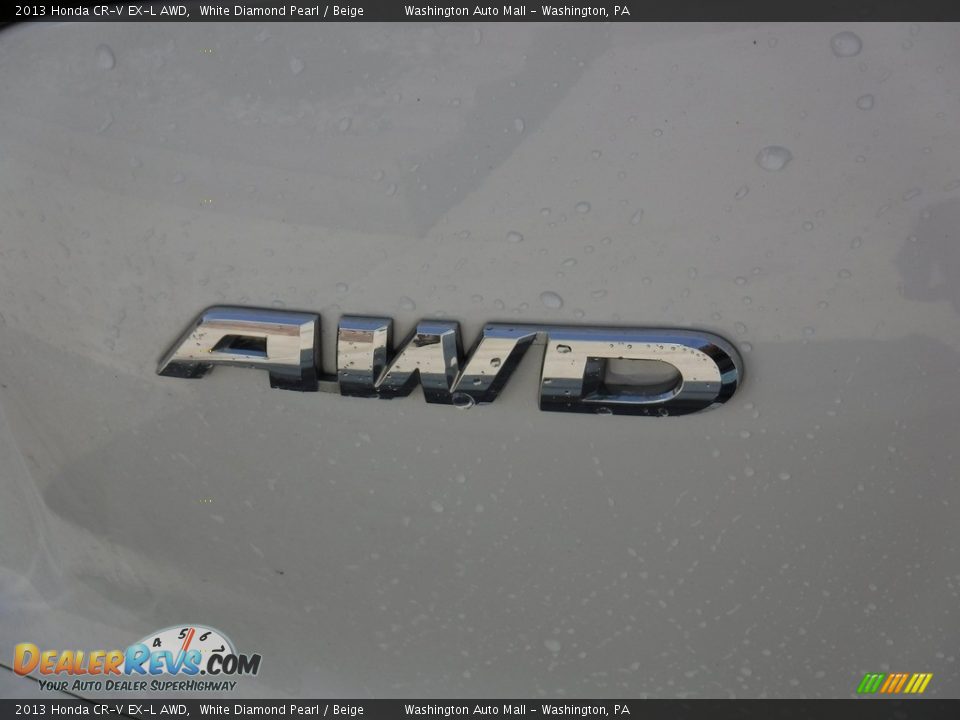 2013 Honda CR-V EX-L AWD White Diamond Pearl / Beige Photo #17