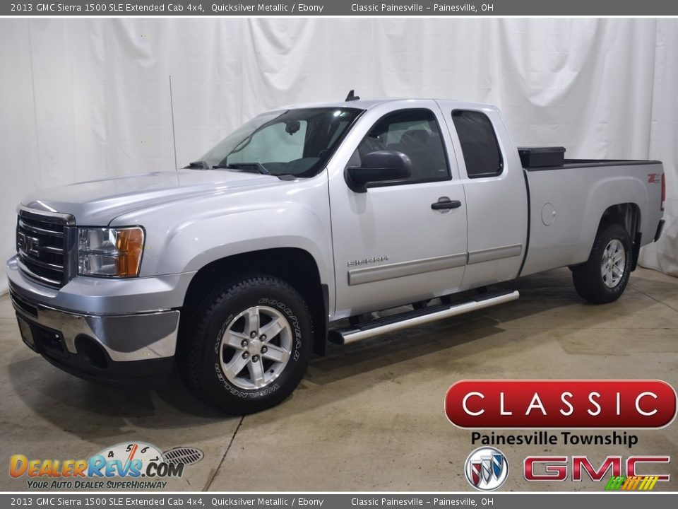 2013 GMC Sierra 1500 SLE Extended Cab 4x4 Quicksilver Metallic / Ebony Photo #1