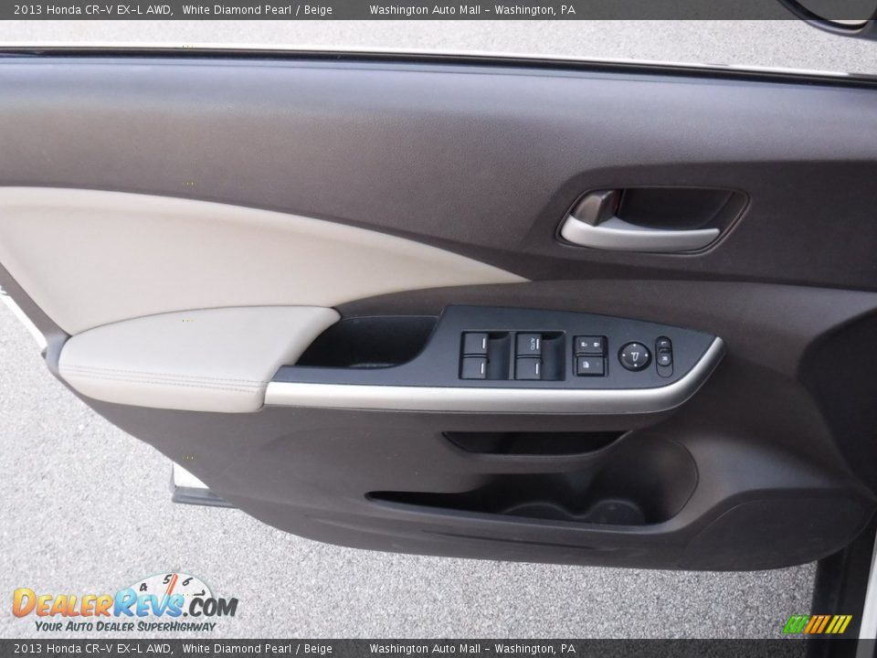 2013 Honda CR-V EX-L AWD White Diamond Pearl / Beige Photo #19