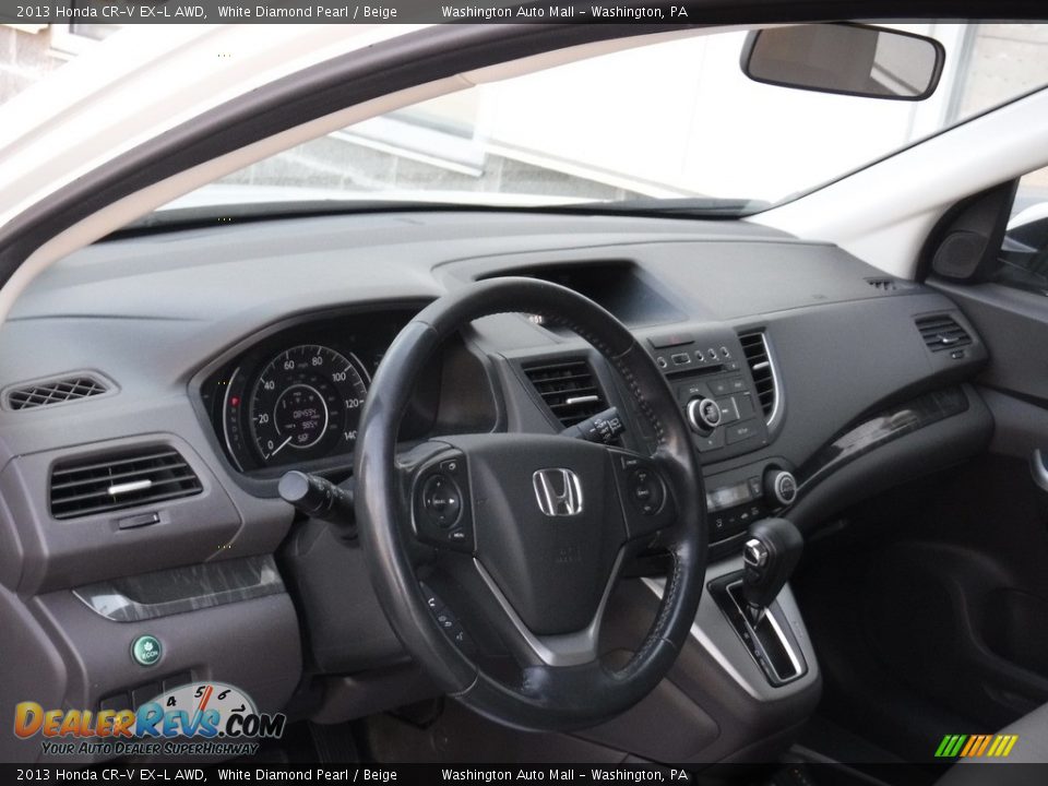 2013 Honda CR-V EX-L AWD White Diamond Pearl / Beige Photo #20