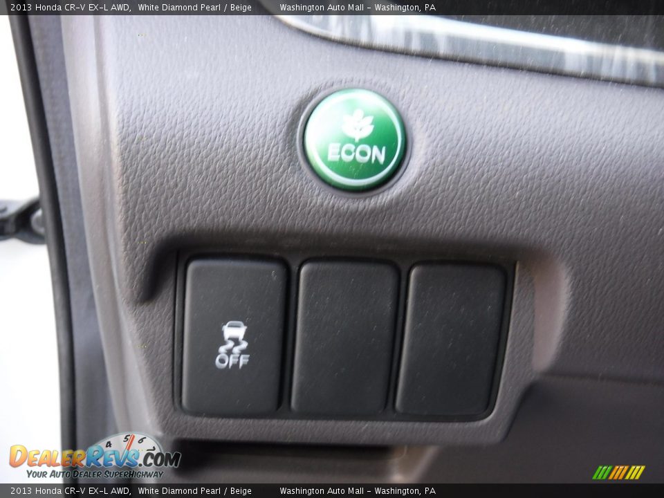 2013 Honda CR-V EX-L AWD White Diamond Pearl / Beige Photo #21