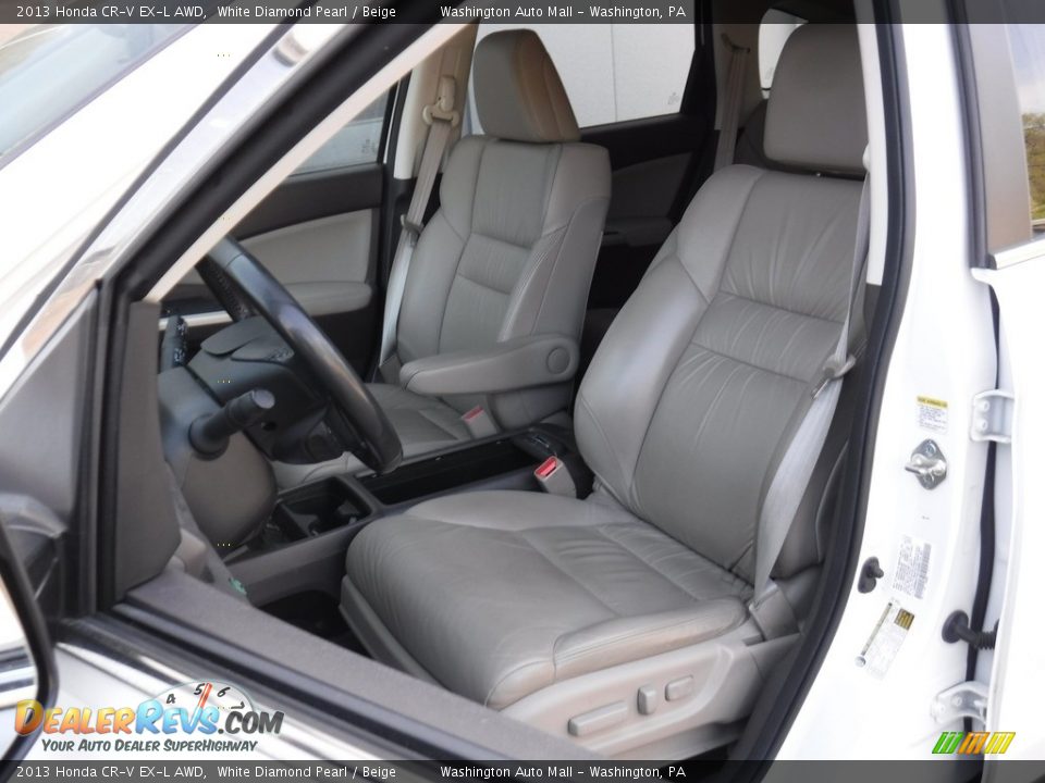 2013 Honda CR-V EX-L AWD White Diamond Pearl / Beige Photo #23