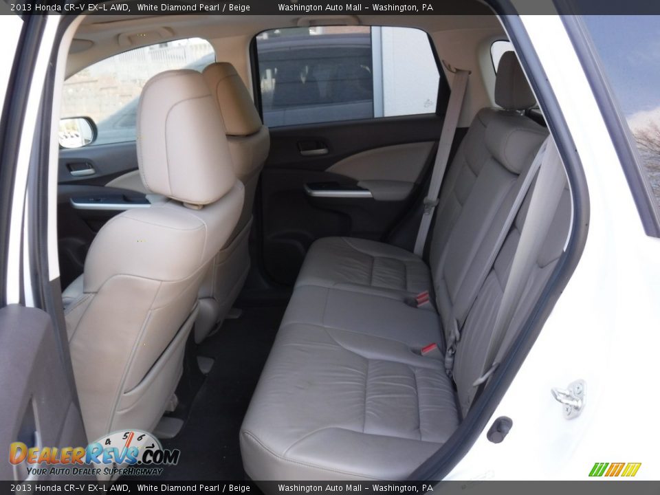 2013 Honda CR-V EX-L AWD White Diamond Pearl / Beige Photo #25