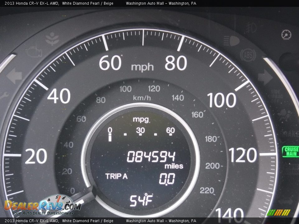 2013 Honda CR-V EX-L AWD White Diamond Pearl / Beige Photo #28