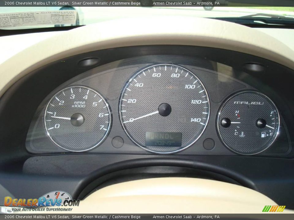 2006 Chevrolet Malibu LT V6 Sedan Silver Green Metallic / Cashmere Beige Photo #31