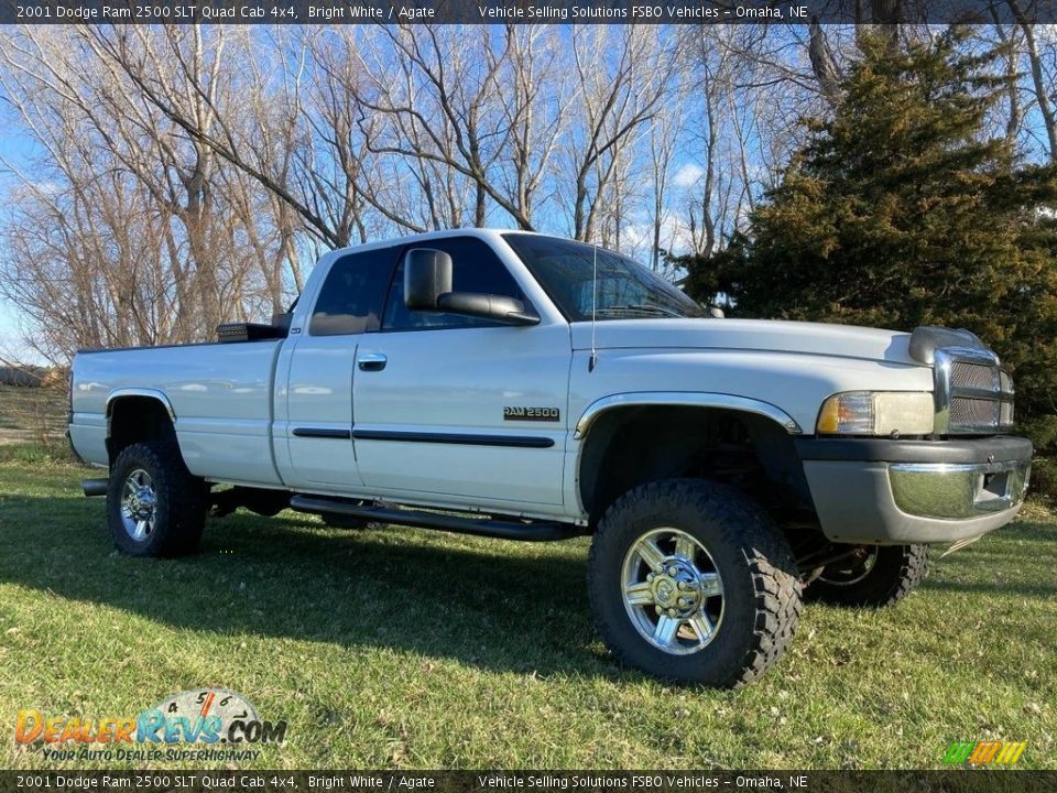 Bright White 2001 Dodge Ram 2500 SLT Quad Cab 4x4 Photo #2