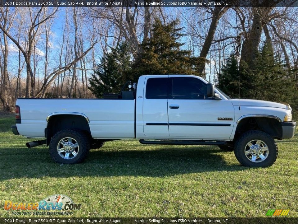 2001 Dodge Ram 2500 SLT Quad Cab 4x4 Bright White / Agate Photo #9