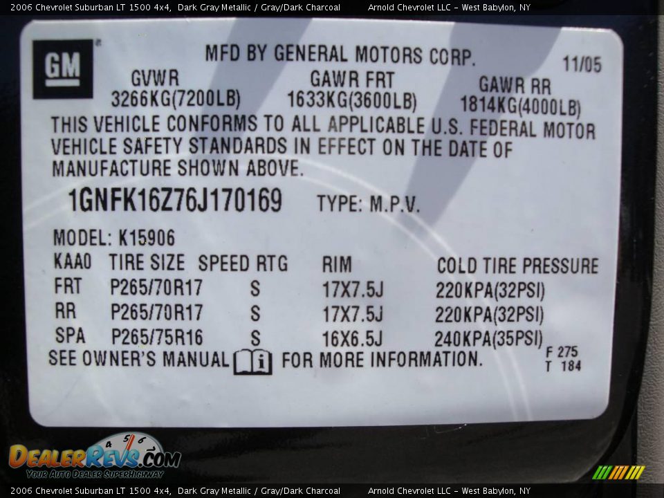 2006 Chevrolet Suburban LT 1500 4x4 Dark Gray Metallic / Gray/Dark Charcoal Photo #15