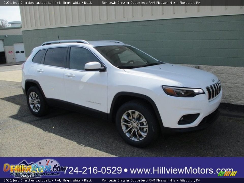 2021 Jeep Cherokee Latitude Lux 4x4 Bright White / Black Photo #1