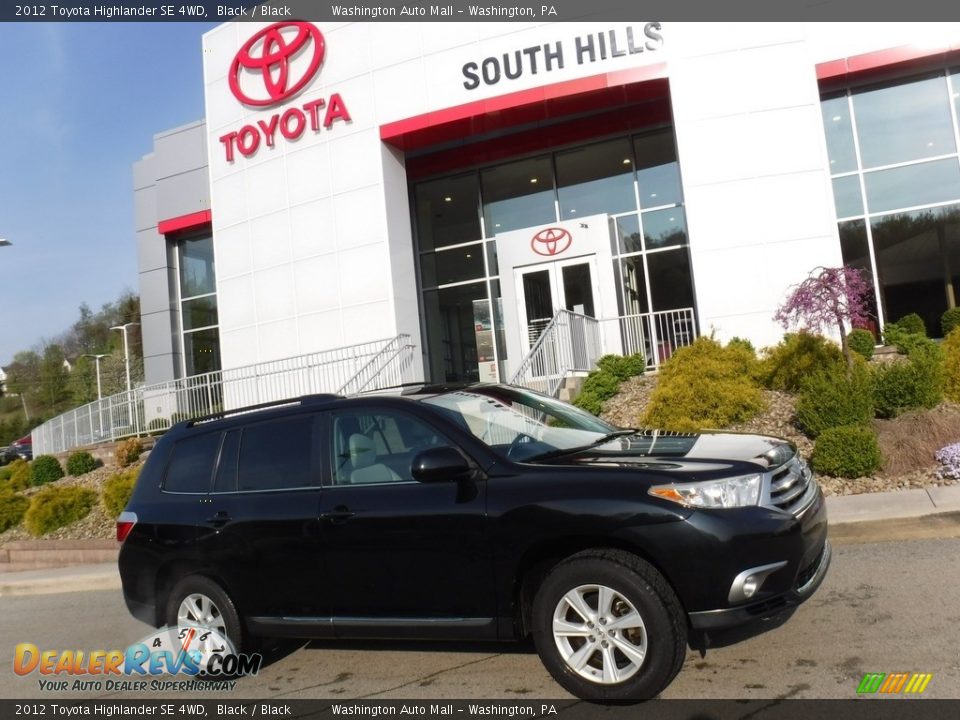 2012 Toyota Highlander SE 4WD Black / Black Photo #2