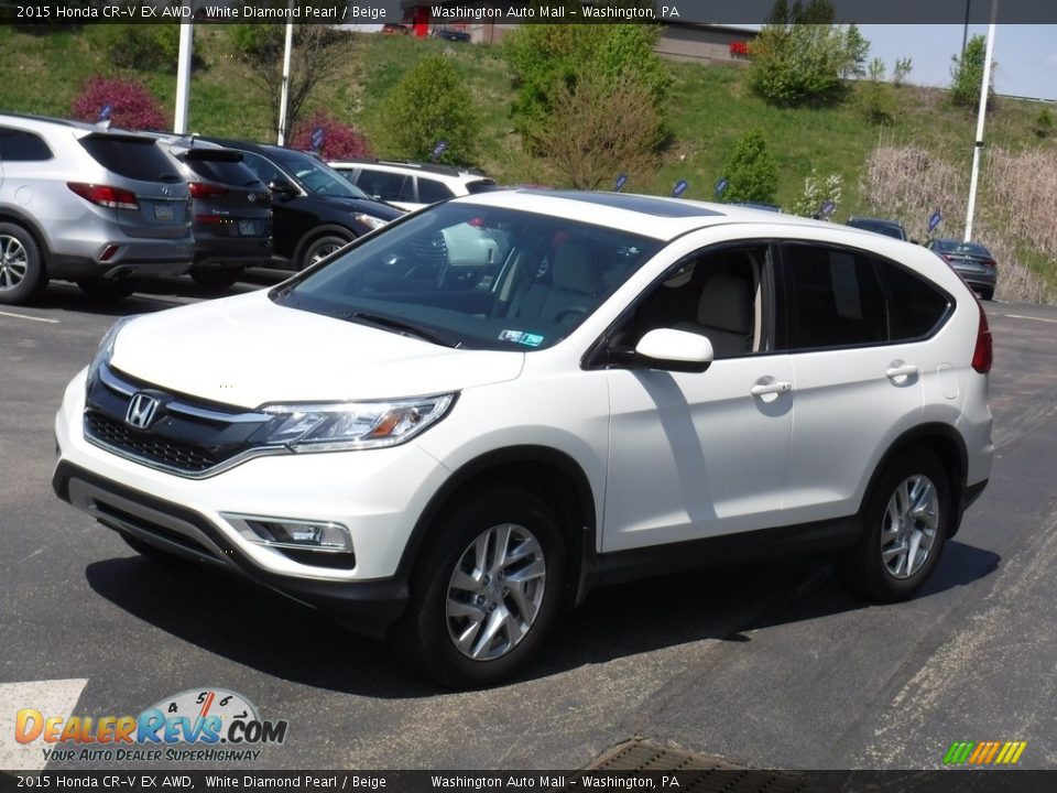 2015 Honda CR-V EX AWD White Diamond Pearl / Beige Photo #5