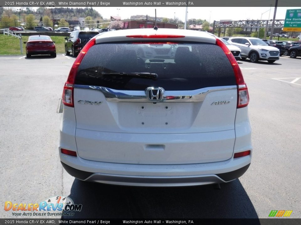 2015 Honda CR-V EX AWD White Diamond Pearl / Beige Photo #6
